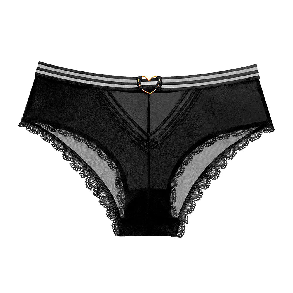 【ハート型チャーム付き】セクシー穴空きショーツ