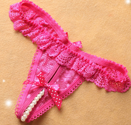 【装備品パール＆開閉式】オープンクロッチセクシーTバック