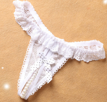 【装備品パール＆開閉式】オープンクロッチセクシーTバック